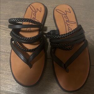 Zodiac Black and Brown Braided Sandals